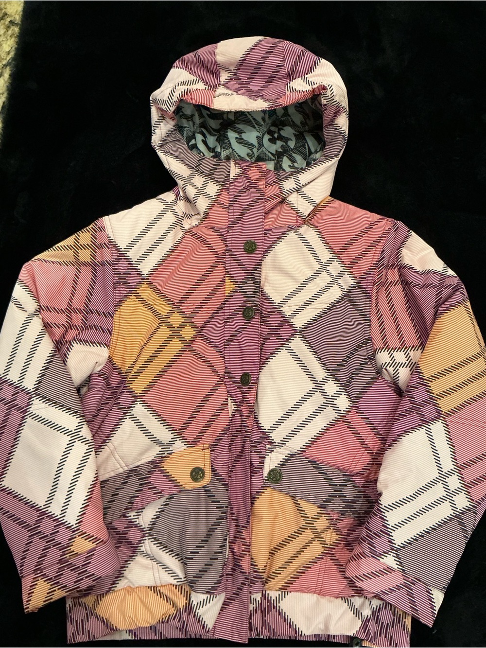 Billabong Pilot Patchwork Design Ski/Snowboard Jacket Youth Large
